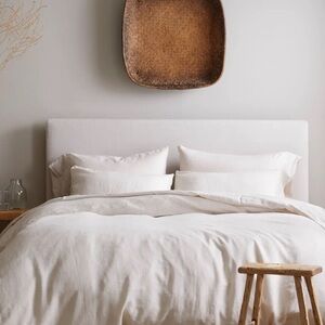 Quince European Linen Duvet Cover Set in Sand